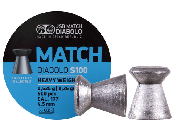 JSB Blue Match Heavy Weight .177 Cal, 8.26 Grains, Wadcutter, 500ct