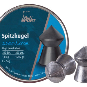 H&N Spitzkugel Pellets, .22 Cal