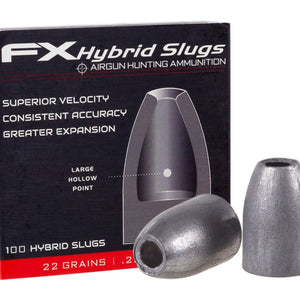 FX Hybrid Slug, .22 Cal, 22.0 Grains, Hollowpoint, 100ct