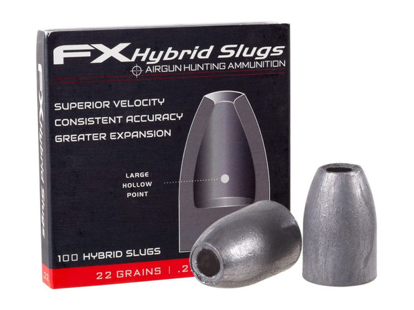 FX Hybrid Slug, .22 Cal, 22.0 Grains, Hollowpoint, 100ct