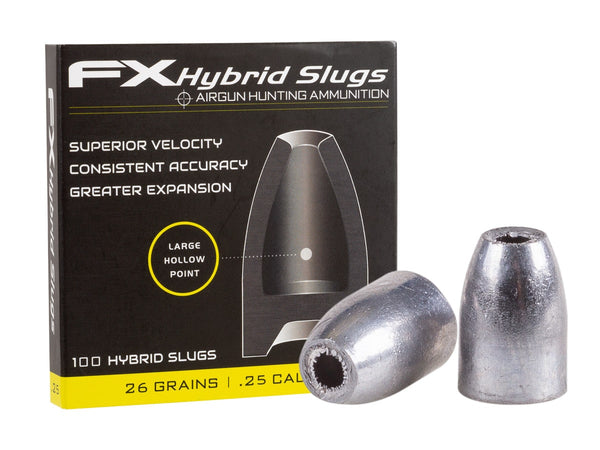 FX Hybrid Slug, .25 Cal, 26 Grains, Hollowpoint, 100ct